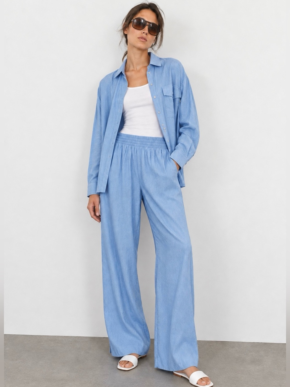 Blue Shirt & Pants Set